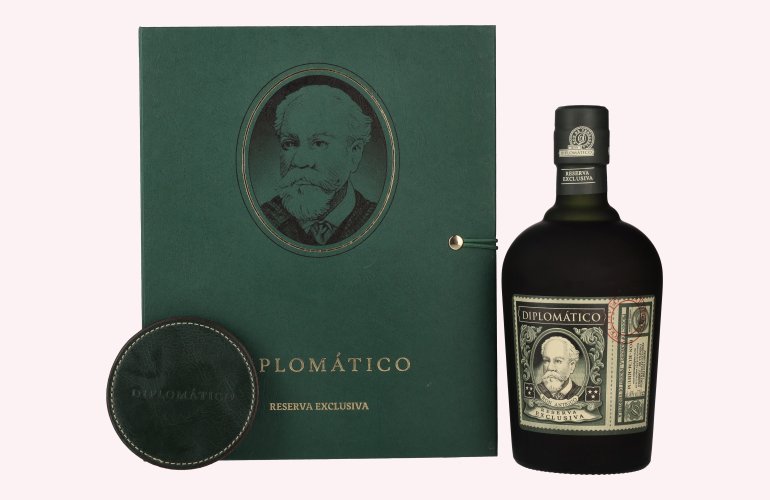 Diplomático RESERVA EXCLUSIVA Ron Antiguo 40% Vol. 0,7l en boîte cadeau avec Untersetzern