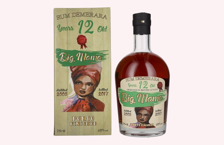 Big Mama 12 Years Old Rum Demerara Porto Finished 40% Vol. 0,7l in geschenkverpakking