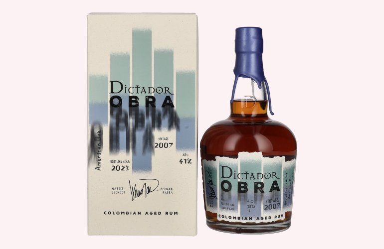 Dictador OBRA VINTAGE 16 Years Old AMERICAN OAK CASK Rum 2007 41% Vol. 0,7l en boîte cadeau