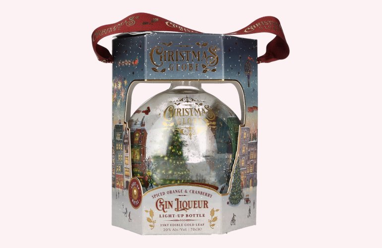 Christmas Globe Spiced Orange & Cranberry Gin Liqueur Light-Up 20% Vol. 0,7l in geschenkverpakking