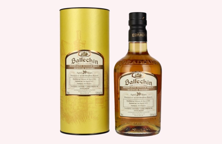 Edradour Ballechin 20 Years Old Bourbon Barrel Highland Single Malt Cask Strength 52,8% Vol. 0,7l in Giftbox