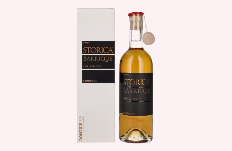 Domenis 1898 STORICA BARRIQUE Millesimata Grappa 50% Vol. 0,5l in geschenkverpakking