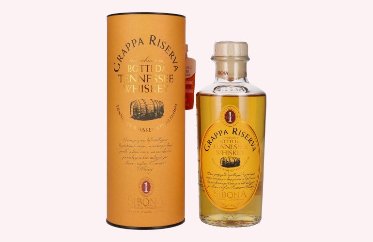 Sibona GRAPPA RISERVA Botti da TENNESSEE WHISKEY 44% Vol. 0,5l in geschenkverpakking