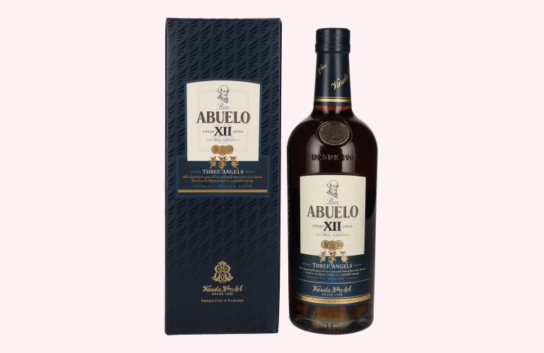 Ron Abuelo Añejo XII Años THREE ANGELS Double Matured 43% Vol. 0,7l en boîte cadeau