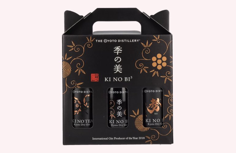 KI NO BI³ Kyoto Dry Gin Set 48,4% Vol. 3x0,2l in geschenkverpakking