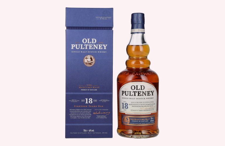 Old Pulteney 18 Years Old Single Malt Scotch Whisky 46% Vol. 0,7l in geschenkverpakking