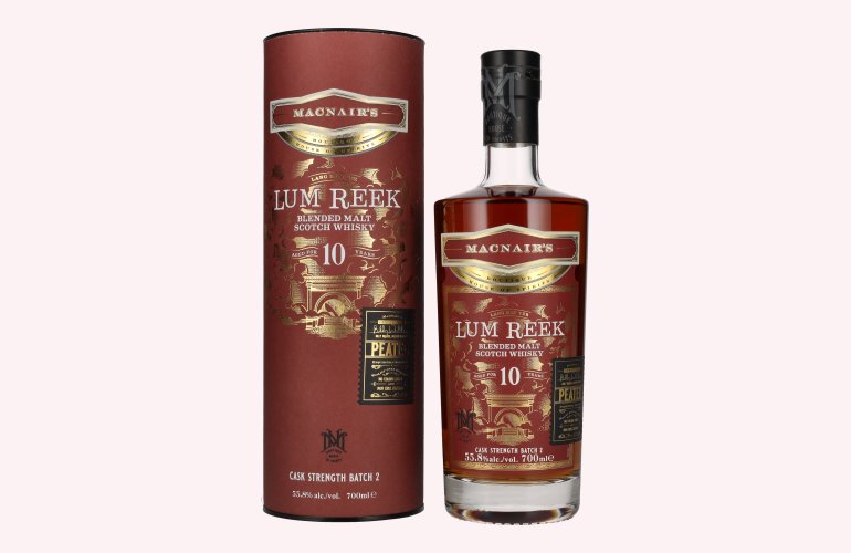 MacNair's Lum Reek 10 Years Old CASK STRENGTH Batch 2 55,8% Vol. 0,7l en boîte cadeau