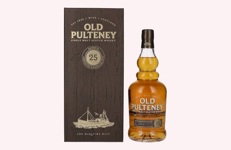 Old Pulteney 25 Years Old Single Malt Scotch Whisky 46% Vol. 0,7l en boîte cadeau