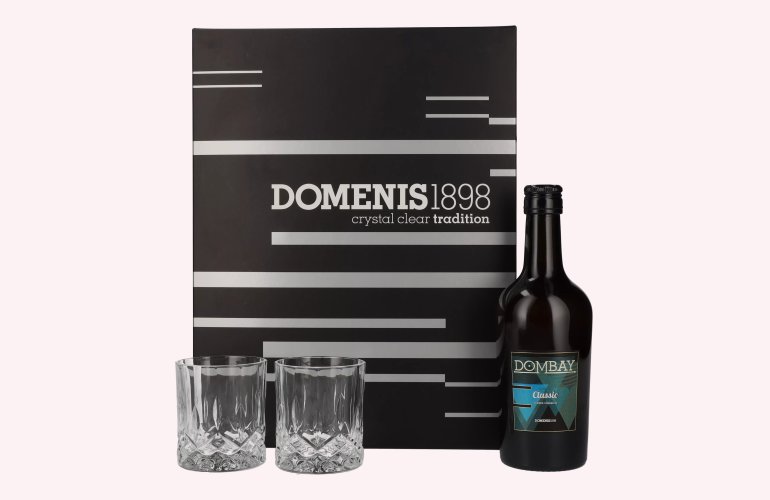 Domenis 1898 DOMBAY Classic crema classica 17% Vol. 0,5l in geschenkverpakking met 2 Bril