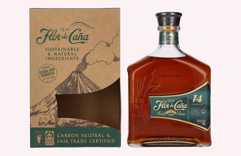 Flor de Caña 14 Years Old Rum 43% Vol. 0,7l en boîte cadeau