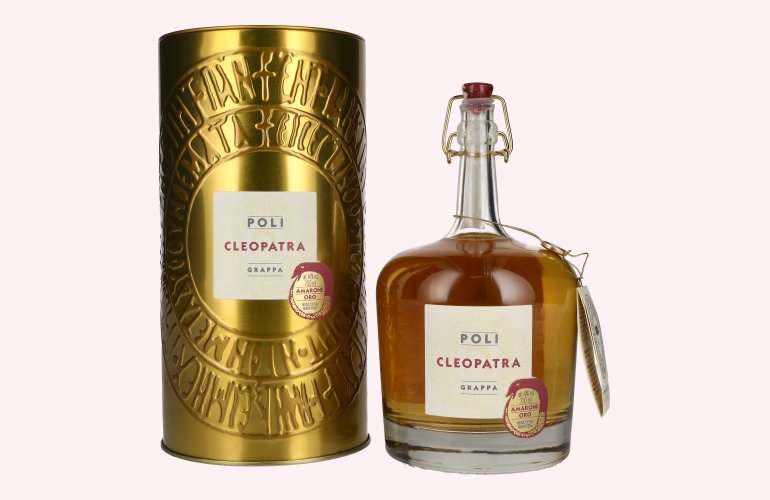 Poli Grappa Cleopatra Amarone Oro 40% Vol. 0,7l in Tinbox