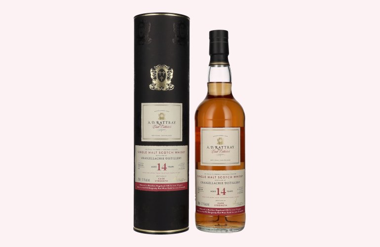 A.D. Rattray 14 Years Old CRAIGELLACHIE Burgundy Wine Finish Whisky 2010 57,1% Vol. 0,7l in Giftbox