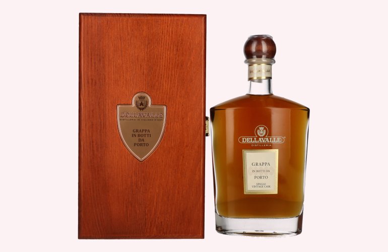 Dellavalle Grappa In Botti Da PORTO Single Vintage Cask 42% Vol. 0,7l in Holzkiste