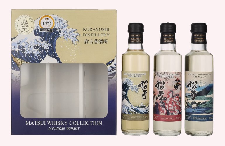 Matsui Whisky THE MATSUI Single Malt Japanese Whisky Set 48% Vol. 3x0,2l in geschenkverpakking