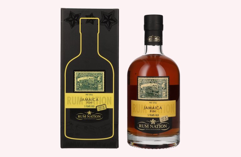 Rum Nation Jamaica 5 Years Old Pot Still Rum 50% Vol. 0,7l in geschenkverpakking