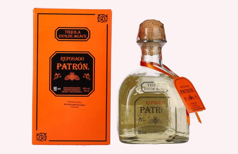 Patrón Tequila Reposado 40% Vol. 0,7l in geschenkverpakking