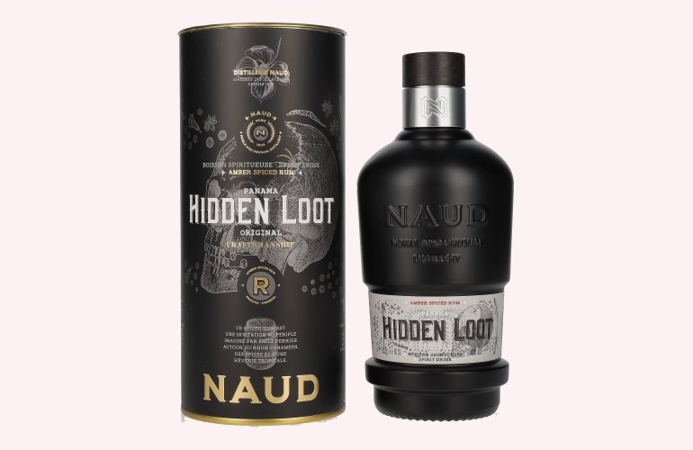 Naud HIDDEN LOOT Amber Spiced Rum 40% Vol. 0,7l en boîte cadeau