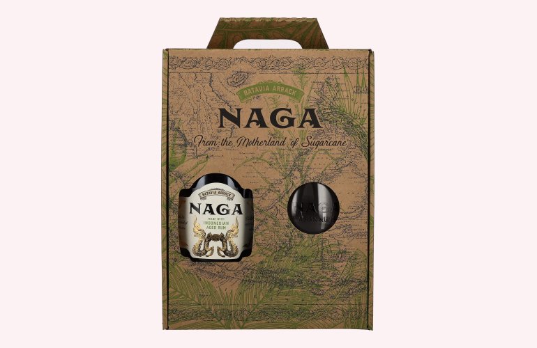 Naga JAVA RESERVE Double Cask Aged 40% Vol. 0,7l in geschenkverpakking met Glas