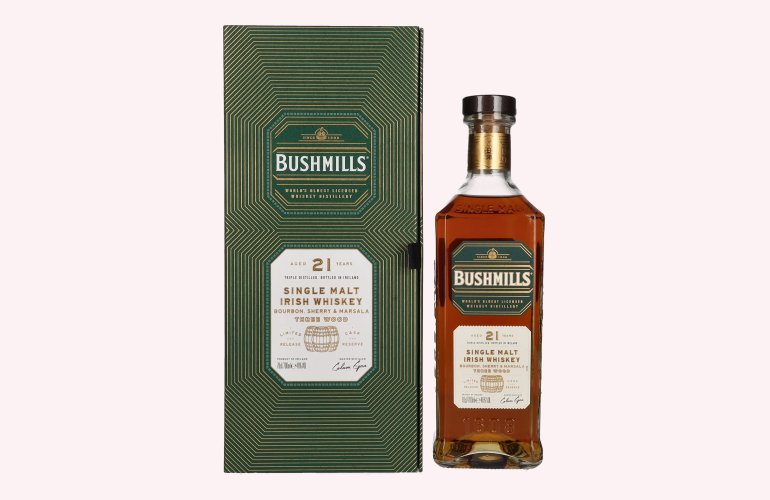 Bushmills 21 Years Old RARE Single Malt Irish Whiskey 46% Vol. 0,7l in Giftbox