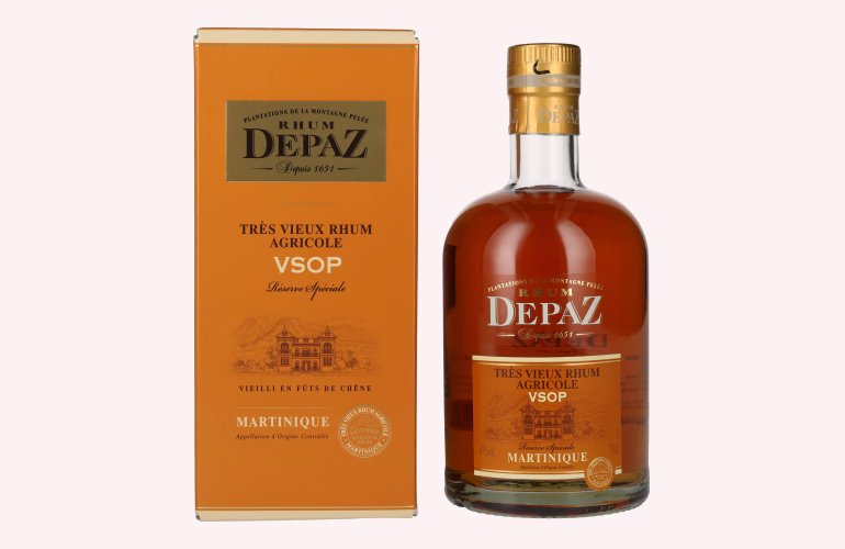 Depaz Rhum Très Agricole Vieux VSOP 45% Vol. 0,7l en boîte cadeau