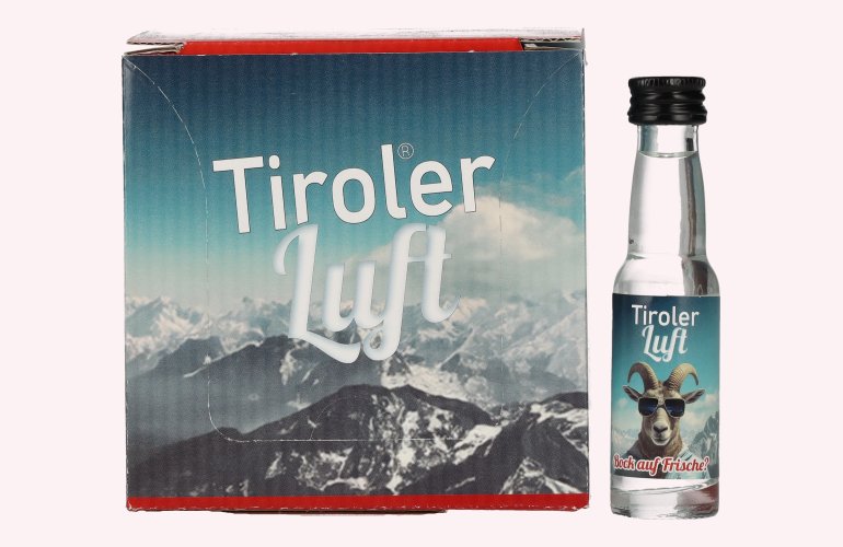 Tiroler Luft Waldbeerlikör avec Minze 18% Vol. 24x0,02l