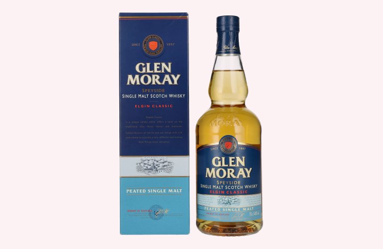 Glen Moray Elgin Classic Peated Single Malt 40% Vol. 0,7l en boîte cadeau