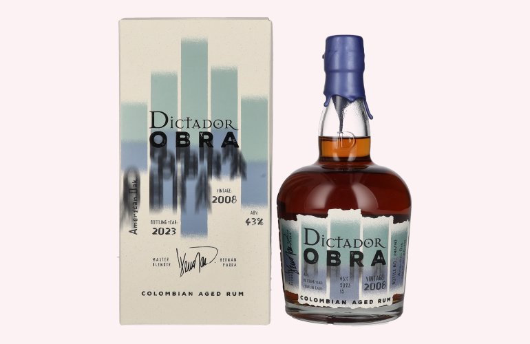 Dictador OBRA VINTAGE 15 Years Old AMERICAN OAK CASK Rum 2008 43% Vol. 0,7l in Giftbox