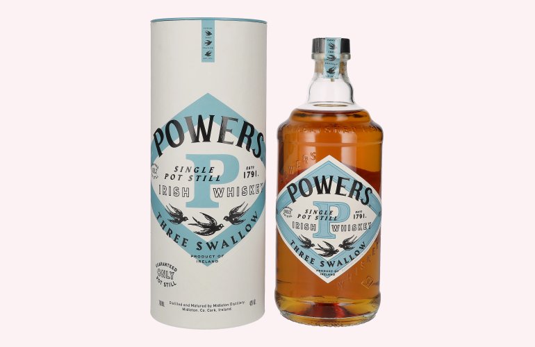 Powers THREE SWALLOW Single Pot Still Irish Whiskey 40% Vol. 0,7l in geschenkverpakking