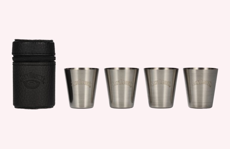 Jack Daniel's Shot Cups in Ledertasche