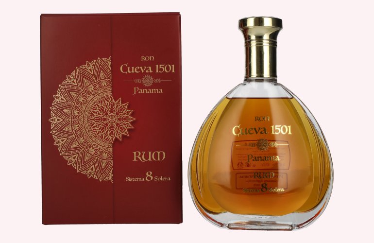 Ron Cueva 1501 Panama 8 Sistema Solera Rum 40% Vol. 0,7l en boîte cadeau