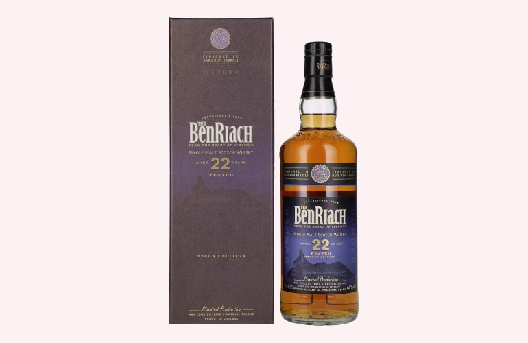 The BenRiach 22 Years Old PEATED Second Edition DUNDER 46% Vol. 0,7l en boîte cadeau