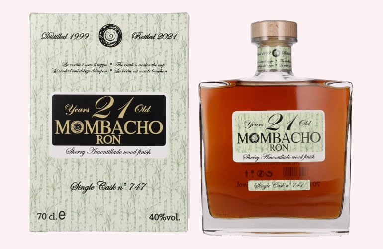 Mombacho Ron 21 Years Old Sherry Amontillado Wood Finish 40% Vol. 0,7l en boîte cadeau