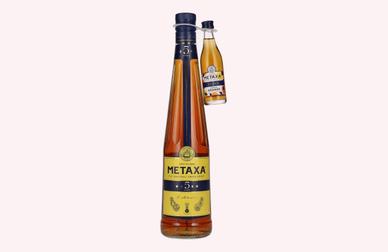 Metaxa 5 Stars 38% Vol. 0,7l avec 1 Metaxa 5 Stars Greek Orange 0,05l