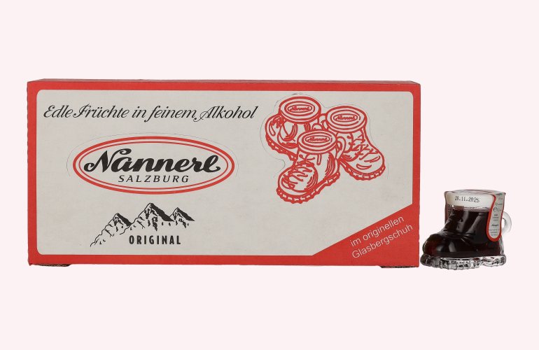 Nannerl Alpenfrüchtchen BERGSCHUH Himbeeren met Himbeerlikör 18% Vol. 12x0,02l