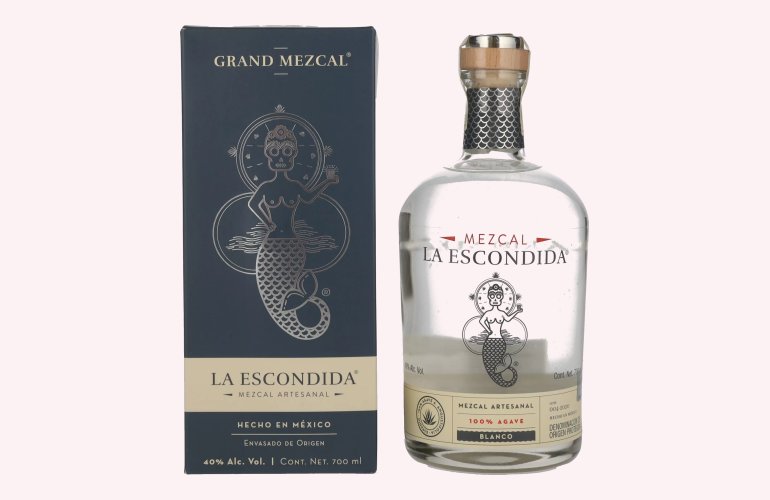 La Escondida Mezcal Artesanal Blanco 40% Vol. 0,7l in geschenkverpakking