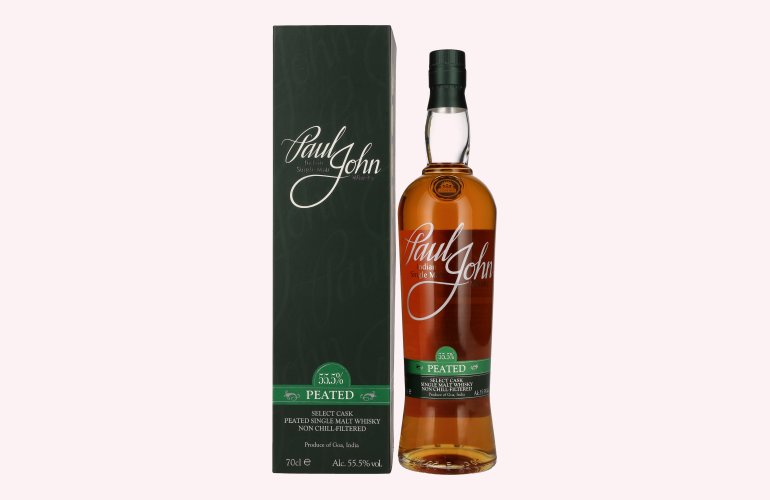 Paul John PEATED SELECT CASK Indian Single Malt Whisky 55,5% Vol. 0,7l in geschenkverpakking