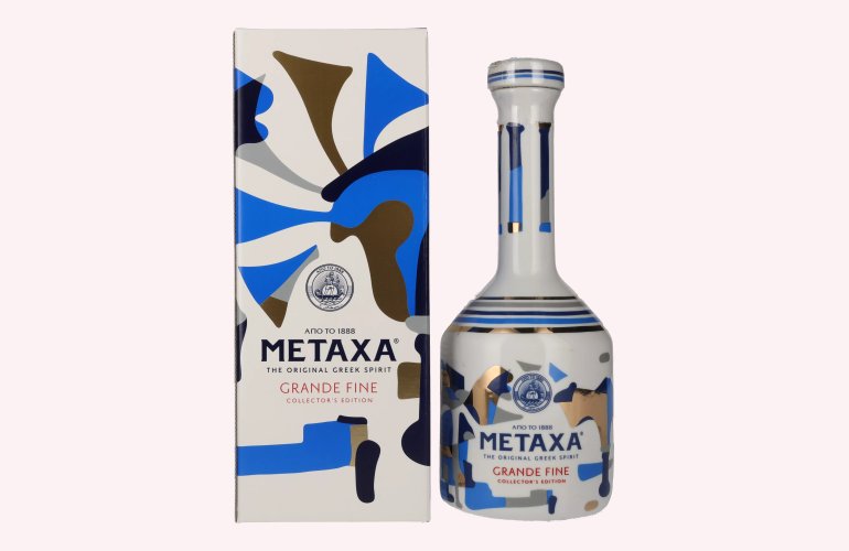 Metaxa GRANDE FINE Collector's Edition Keramikflasche 40% Vol. 0,7l in geschenkverpakking