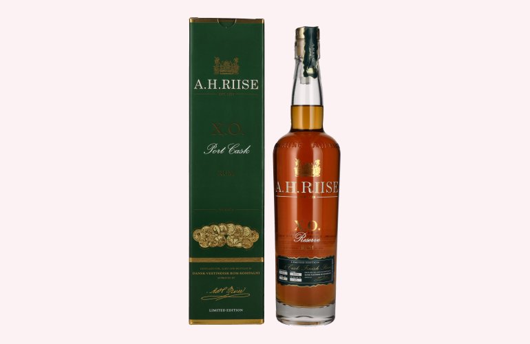 A.H. Riise X.O. Reserve Port Cask Rum - Old Edition 45% Vol. 0,7l in geschenkverpakking