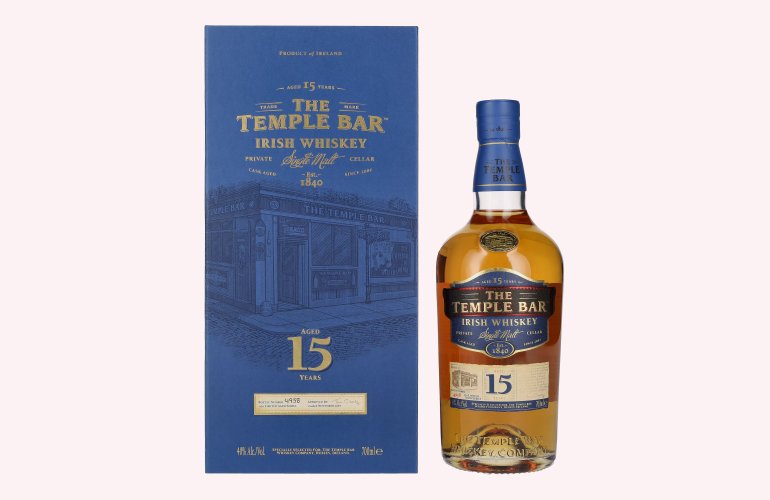 The Temple Bar 15 Years Old Single Malt Irish Whiskey 175th Anniversary 40% Vol. 0,7l in geschenkverpakking