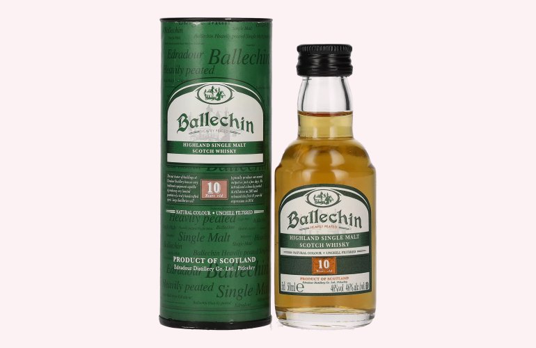 Edradour Ballechin 10 Years Old Highland Single Malt 46% Vol. 0,05l en boîte cadeau