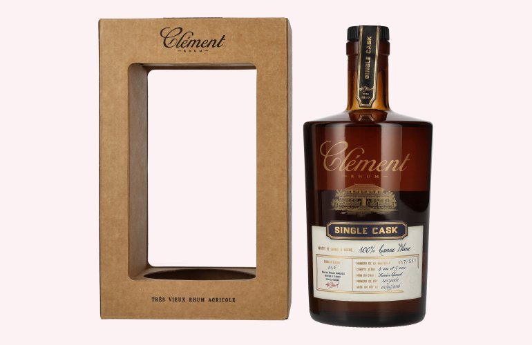 Clément Trés Vieux Rhum Agricole SINGLE CASK 100% Canne Bleue 41,6% Vol. 0,5l en boîte cadeau