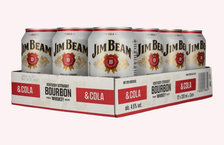 Jim Beam Kentucky Straight Bourbon Whiskey & Cola 4,5% Vol. 12x0,33l Dosen