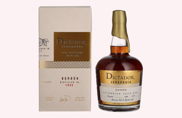 Dictador JERARQUÍA 40 Years Old BORBÓN Rum 1980 41% Vol. 0,7l in geschenkverpakking