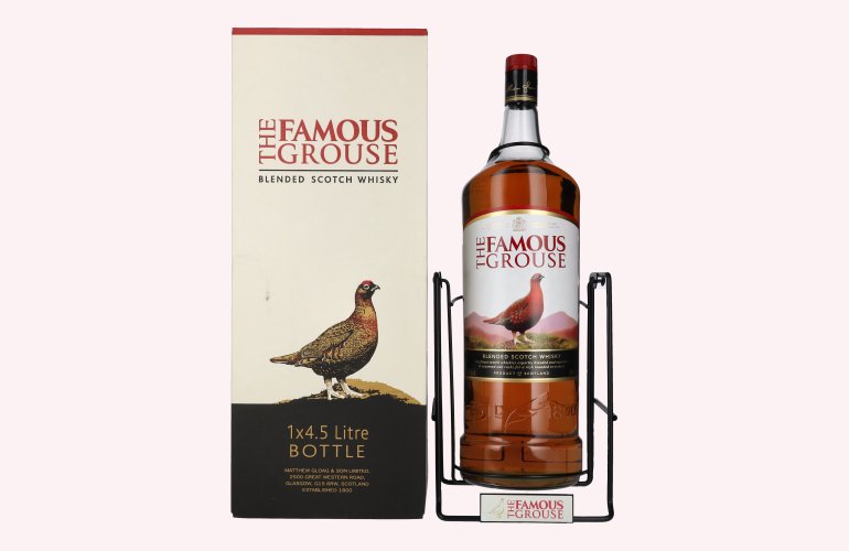 The Famous Grouse Blended Scotch Whisky 40% Vol. 4,5l en boîte cadeau avec Schwenkständer