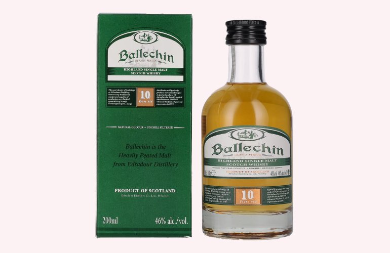 Edradour Ballechin 10 Years Old Highland Single Malt 46% Vol. 0,2l in geschenkverpakking