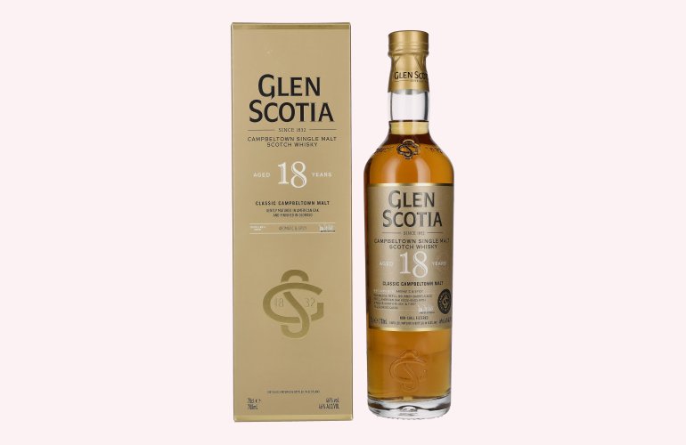 Glen Scotia 18 Years Old Single Malt Scotch Whisky 46% Vol. 0,7l en boîte cadeau