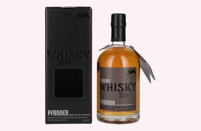 Pfanner Smoky Single Malt Whisky 43% Vol. 0,5l in geschenkverpakking