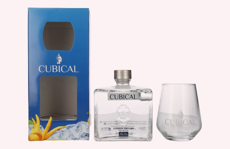 Cubical Premium London Dry Gin 40% Vol. 0,7l met Tumbler