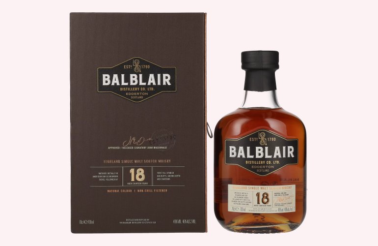 Balblair 18 Years Old Highland Single Malt 46% Vol. 0,7l en boîte cadeau