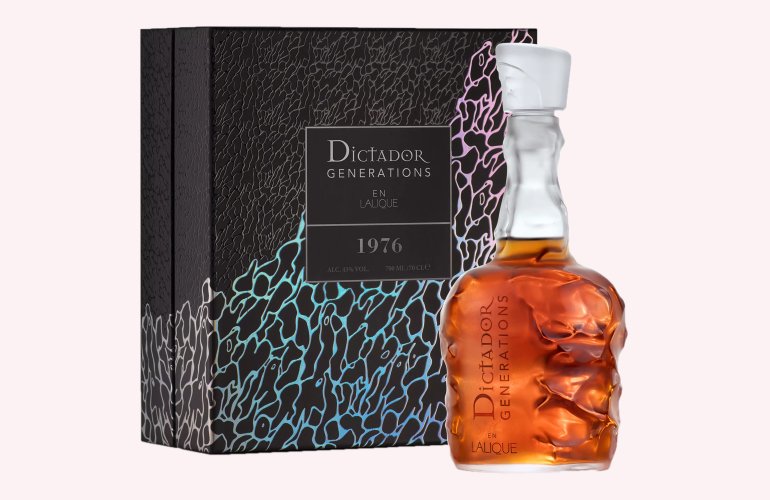 Dictador Generations en LALIQUE 1976 43% Vol. 0,7l in geschenkverpakking met Sample 0,03l